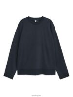 ARKET kleding 0DXJP920 donkerblauw relaxed sweatshirt van badstof Heren - Image 5