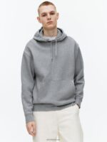 ARKET kleding 0DXJP921 grijs gemêleerd relaxte badstof hoodie Heren - Image 2