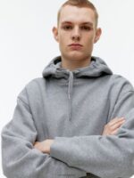 ARKET kleding 0DXJP921 grijs gemêleerd relaxte badstof hoodie Heren - Image 4