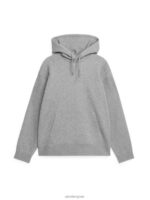 ARKET kleding 0DXJP921 grijs gemêleerd relaxte badstof hoodie Heren - Image 5
