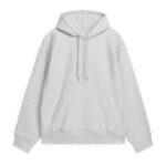 ARKET kleding 0DXJP922 lichtgrijs losse, zware hoodie Heren