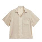 ARKET kleding 0DXJP925 beige linnen resortoverhemd Heren
