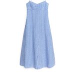 ARKET kleding 0DXJP92 blauw Wit Midi-jurk van katoen met bandjes vrouwen