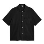 ARKET kleding 0DXJP933 zwart bouclé jersey overhemd Heren