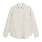 ARKET kleding 0DXJP946 beige linnen overhemd met normale pasvorm Heren