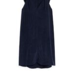 ARKET kleding 0DXJP94 donkerblauw cupro-jurk met knoop vrouwen