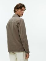 ARKET kleding 0DXJP964 kaki groen overdyed twill overshirt Heren - Image 3