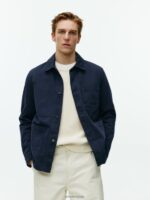 ARKET kleding 0DXJP965 donkerblauw overdyed twill overshirt Heren - Image 2