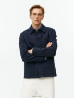 ARKET kleding 0DXJP965 donkerblauw overdyed twill overshirt Heren - Image 4
