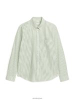 ARKET kleding 0DXJP972 groen/gestreept Oxford-shirt Heren