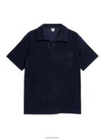 ARKET kleding 0DXJP981 donkerblauw poloshirt van katoenen badstof Heren - Image 2