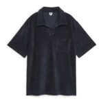 ARKET kleding 0DXJP981 donkerblauw poloshirt van katoenen badstof Heren