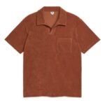 ARKET kleding 0DXJP982 terracotta poloshirt van katoenen badstof Heren