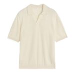 ARKET kleding 0DXJP983 gebroken wit katoenen linnen poloshirt Heren