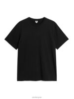 ARKET kleding 0DXJP992 zwart middelzwaar t-shirt vrouwen - Image 9