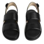ARKET schoenen 0DXJP1271 zwart Leren sandalen met gesp Heren