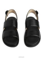 ARKET schoenen 0DXJP1271 zwart Leren sandalen met gesp Heren - Image 3