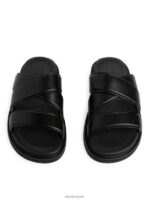ARKET schoenen 0DXJP1272 zwart leren schuifsandalen Heren
