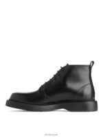 ARKET schoenen 0DXJP1277 zwart leren veterlaarzen Heren - Image 3