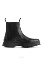 ARKET schoenen 0DXJP1282 zwart Leren laarzen met dikke zool Heren - Image 2
