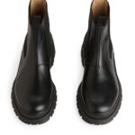 ARKET schoenen 0DXJP1282 zwart Leren laarzen met dikke zool Heren