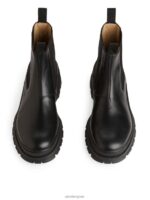 ARKET schoenen 0DXJP1282 zwart Leren laarzen met dikke zool Heren