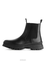 ARKET schoenen 0DXJP1282 zwart Leren laarzen met dikke zool Heren - Image 3