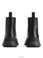 ARKET schoenen 0DXJP1282 zwart Leren laarzen met dikke zool Heren - Image 5