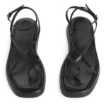 ARKET schoenen 0DXJP628 zwart Sandalen met leren bandjes vrouwen
