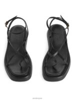 ARKET schoenen 0DXJP628 zwart Sandalen met leren bandjes vrouwen