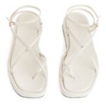 ARKET schoenen 0DXJP632 wit Sandalen met leren bandjes vrouwen