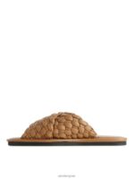 ARKET schoenen 0DXJP640 bruin geweven leren slippers vrouwen - Image 2