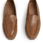 ARKET schoenen 0DXJP684 lichtbruin leren loafers vrouwen