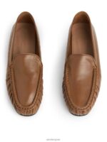 ARKET schoenen 0DXJP684 lichtbruin leren loafers vrouwen - Image 3