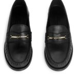 ARKET schoenen 0DXJP686 zwart leren loafers vrouwen