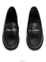 ARKET schoenen 0DXJP686 zwart leren loafers vrouwen