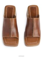 ARKET schoenen 0DXJP690 cognac dikke leren muiltjes vrouwen