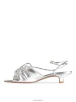 ARKET schoenen 0DXJP693 zilver leren sandalen met hak vrouwen - Image 2