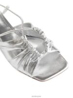 ARKET schoenen 0DXJP693 zilver leren sandalen met hak vrouwen - Image 5