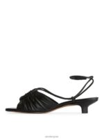 ARKET schoenen 0DXJP694 zwart leren sandalen met hak vrouwen - Image 2