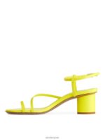 ARKET schoenen 0DXJP695 Neon Geel leren sandalen met hak vrouwen - Image 2