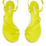 ARKET schoenen 0DXJP695 Neon Geel leren sandalen met hak vrouwen