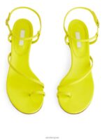 ARKET schoenen 0DXJP695 Neon Geel leren sandalen met hak vrouwen - Image 3