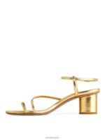 ARKET schoenen 0DXJP697 goud leren sandalen met hak vrouwen - Image 2