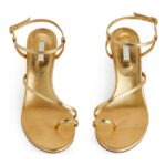 ARKET schoenen 0DXJP697 goud leren sandalen met hak vrouwen