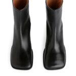 ARKET schoenen 0DXJP700 zwart leren enkellaarsjes vrouwen