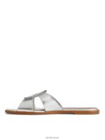 ARKET schoenen 0DXJP702 zilver platte leren instappers vrouwen - Image 2