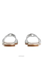 ARKET schoenen 0DXJP702 zilver platte leren instappers vrouwen - Image 4