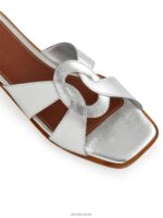 ARKET schoenen 0DXJP702 zilver platte leren instappers vrouwen - Image 5