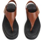 ARKET schoenen 0DXJP704 bruin dikke leren sandalen vrouwen